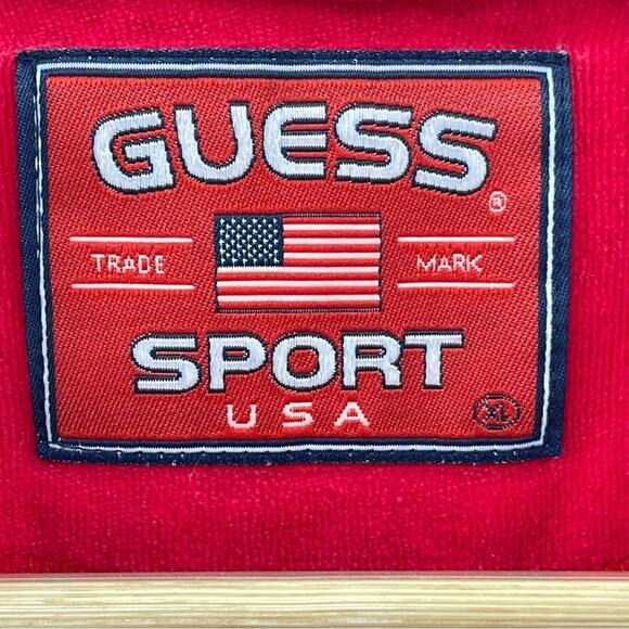 Vintage 80's/90's GUESS SPORT Streetwear USA Velour Baggy Sweatshirt XL - Picture 6 of 8